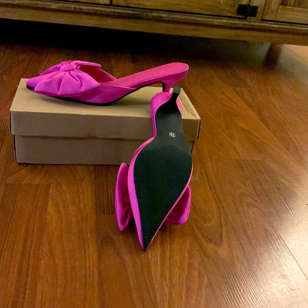 Rose colored pumps